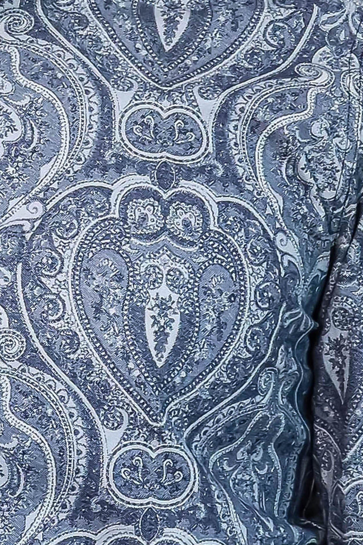 WSS Blue Patterned Slim Fit Men's Shirt  - Burleson