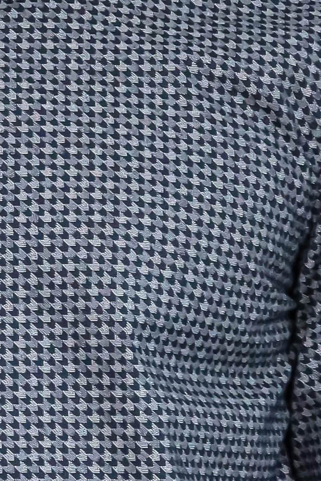 WSS Damask Pattern Slim Fit Long Sleeves Blue Men Shirt  - Columbus