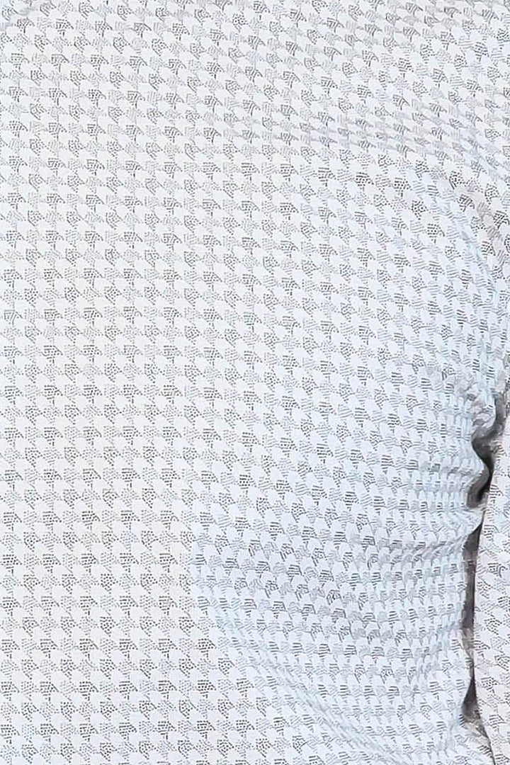 WSS Houndstooth Pattern Slim Fit Ecru Men Shirt  - Tracy