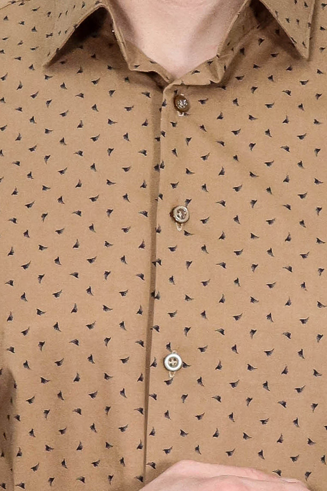 WSS Men’s Beige Shirt with Minimal Black Pattern –  - Barcelona