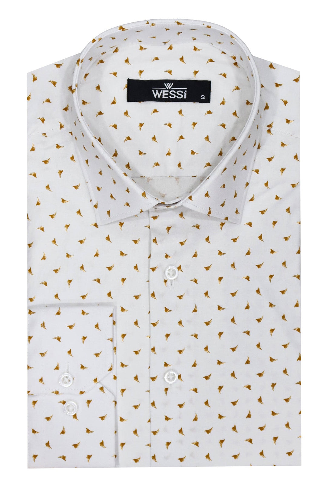 WSS Minimal Golden Print White Men's Shirt  - Tallahassee