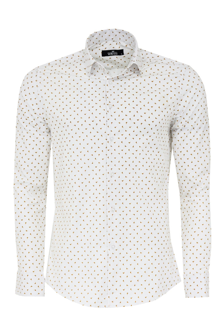 WSS Minimal Golden Print White Men's Shirt  - Tallahassee