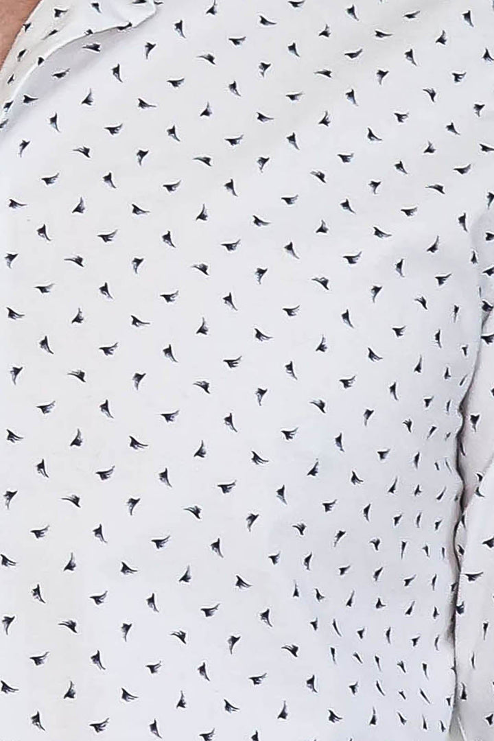 WSS Men’s White Shirt with Minimal Black Pattern –  - Medicine Hat