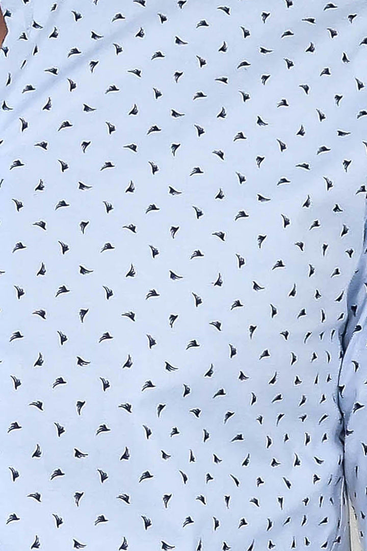 WSS Men’s Light Blue Shirt with Minimal Black Pattern –  - Ulm