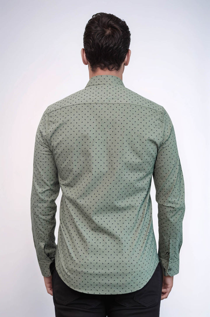 WSS Men’s Khaki Shirt with Minimal Black Pattern –  - Hennef