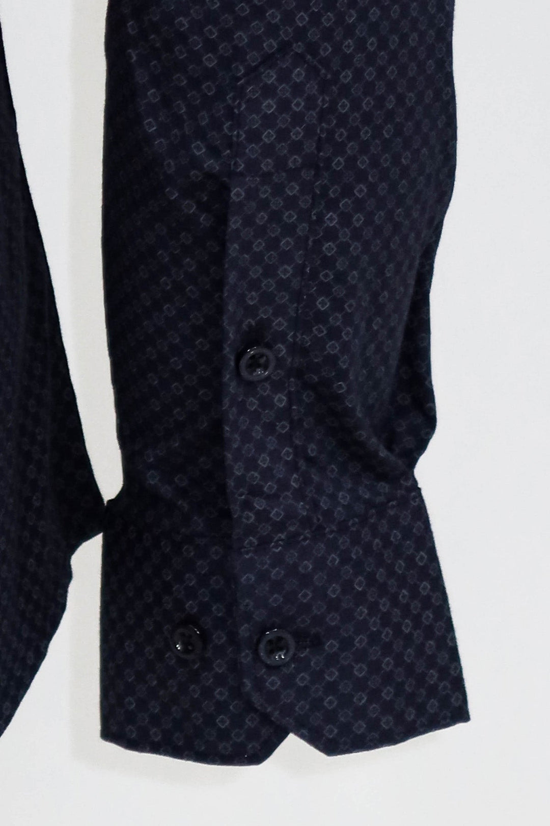 WSS Dark Blue Tiny Check Patterned Slim Fit Shirt  - Singen