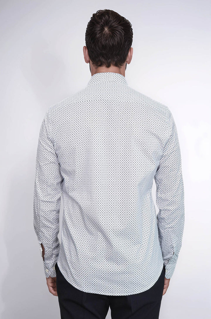 WSS White Tiny Check Patterned Slim Fit Shirt  - Borehamwood