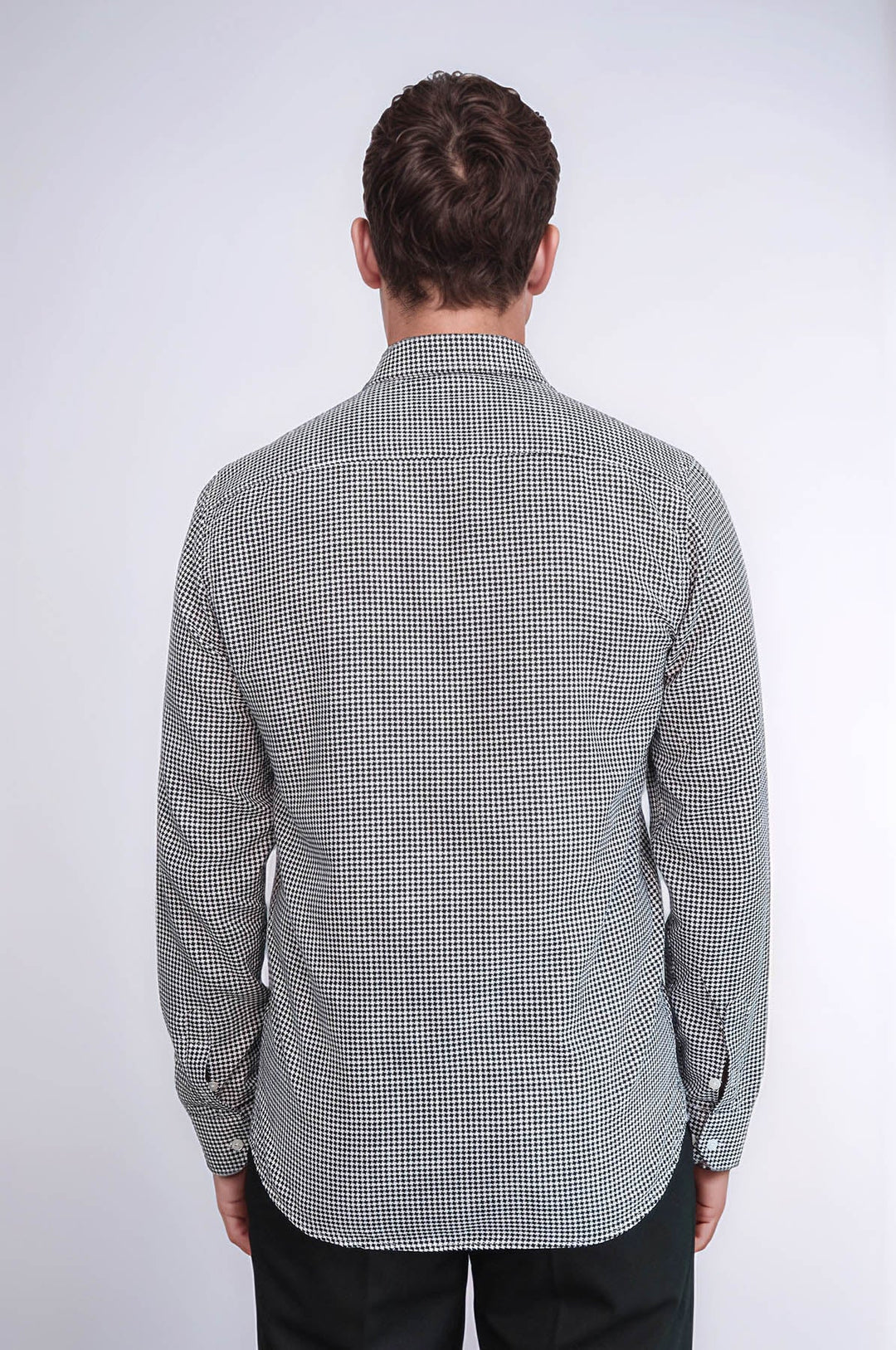 WSS Houndstooth Pattern Black Men Shirt  - Oberhausen