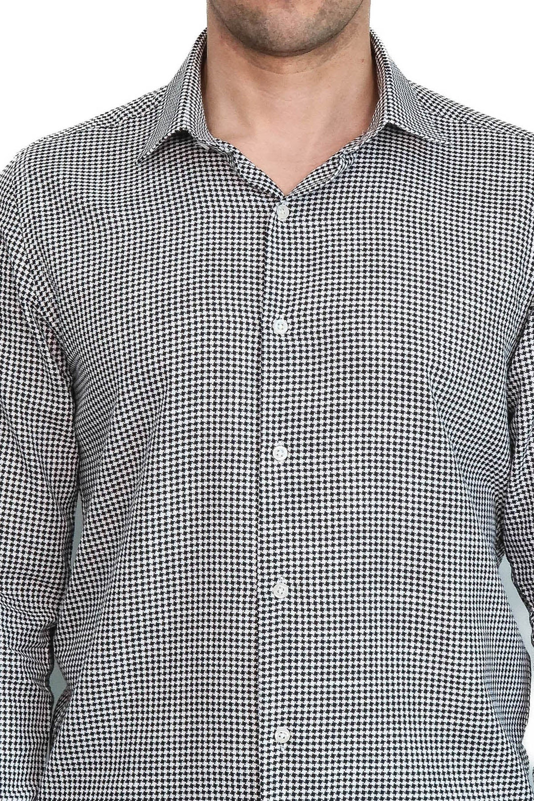 WSS Houndstooth Pattern Black Men Shirt  - Oberhausen