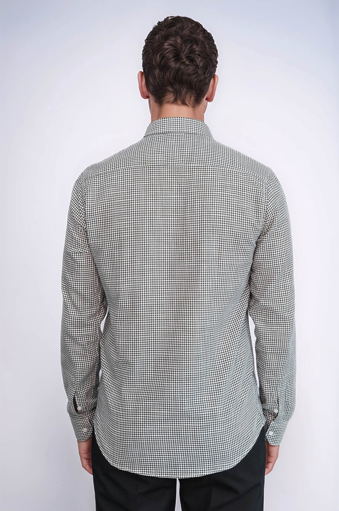 WSS Houndstooth Pattern Green Men Shirt  - Tulsa