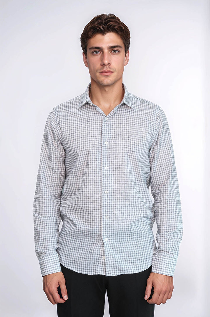 WSS Plaid Slim Fit Black Men Shirt  - Rocklin