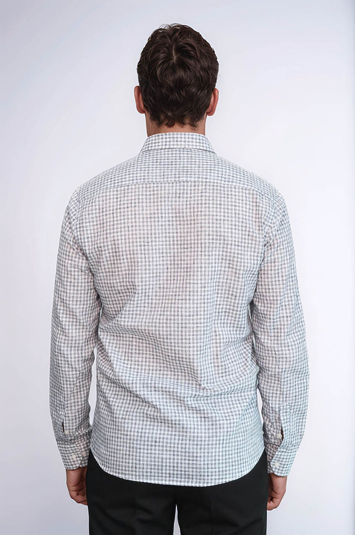 WSS Plaid Slim Fit Black Men Shirt  - Rocklin