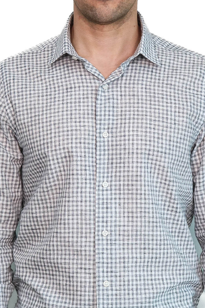 WSS Plaid Slim Fit Black Men Shirt  - Rocklin