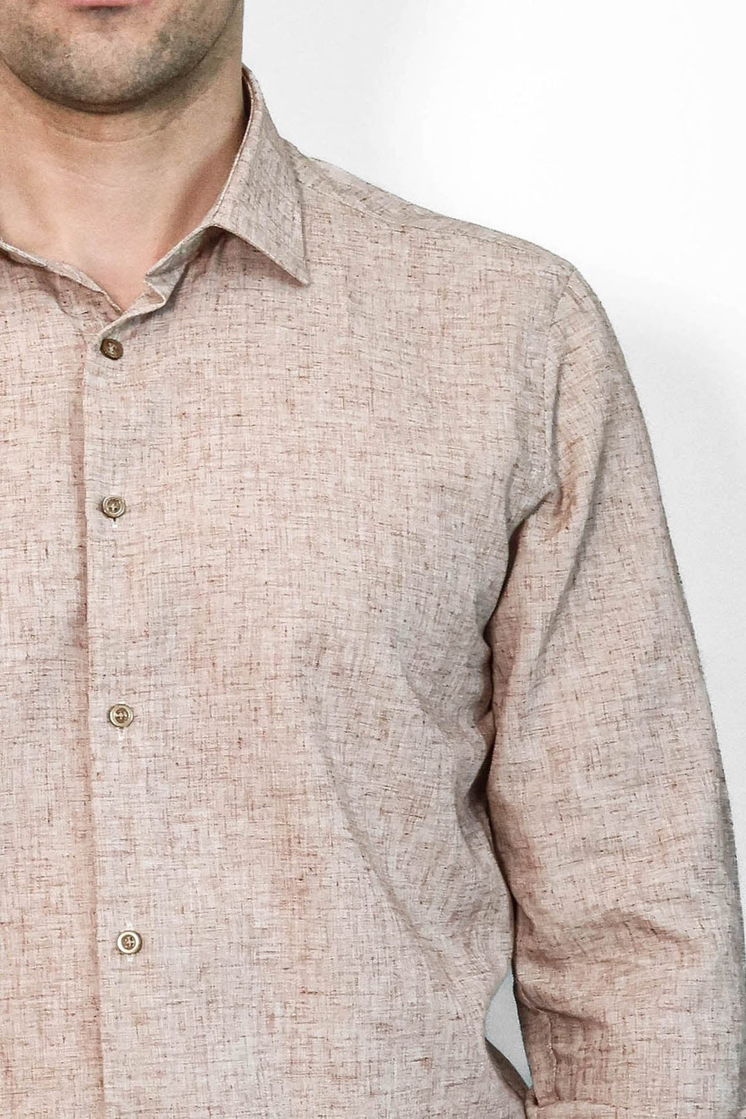 WSS Slim Fit Patterned Brown Men Shirt  - Dearborn
