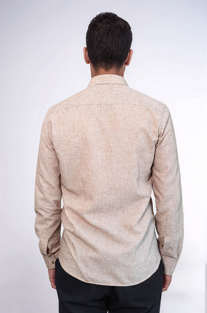 WSS Slim Fit Patterned Brown Men Shirt  - Dearborn