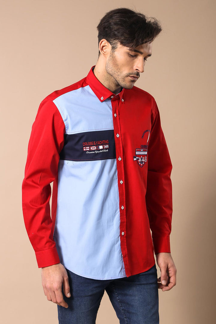 WSS Cruise Yachting Crested Red-White Shirt- - Carrollwood
