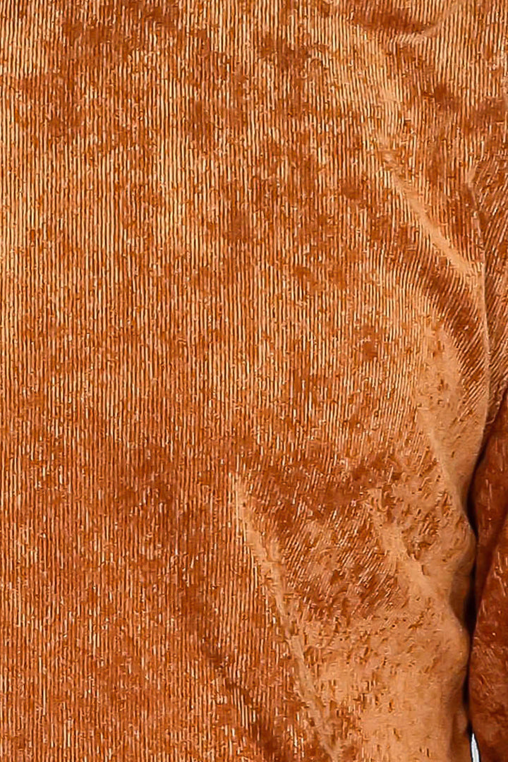 WSS Brown Long Sleeves Velvet Men's Shirt  - Backnang