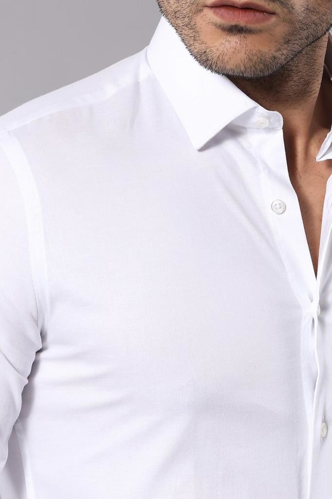 WSS Stretch Cotton White Men Dress Shirt  - Bradford West Gwillimbury