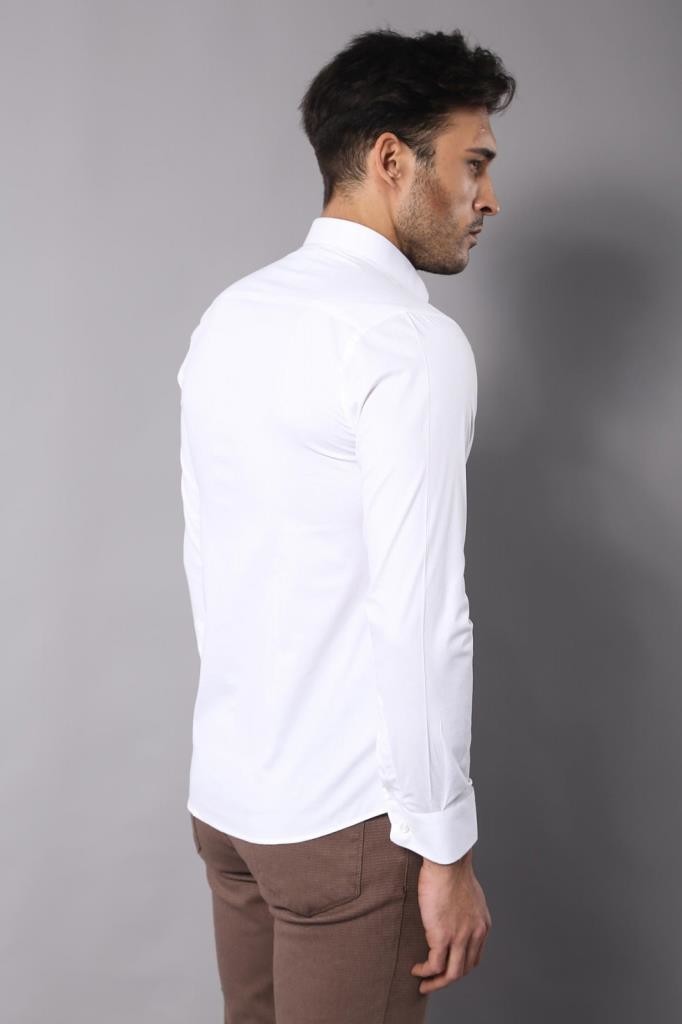 WSS Stretch Cotton White Men Dress Shirt  - Bradford West Gwillimbury