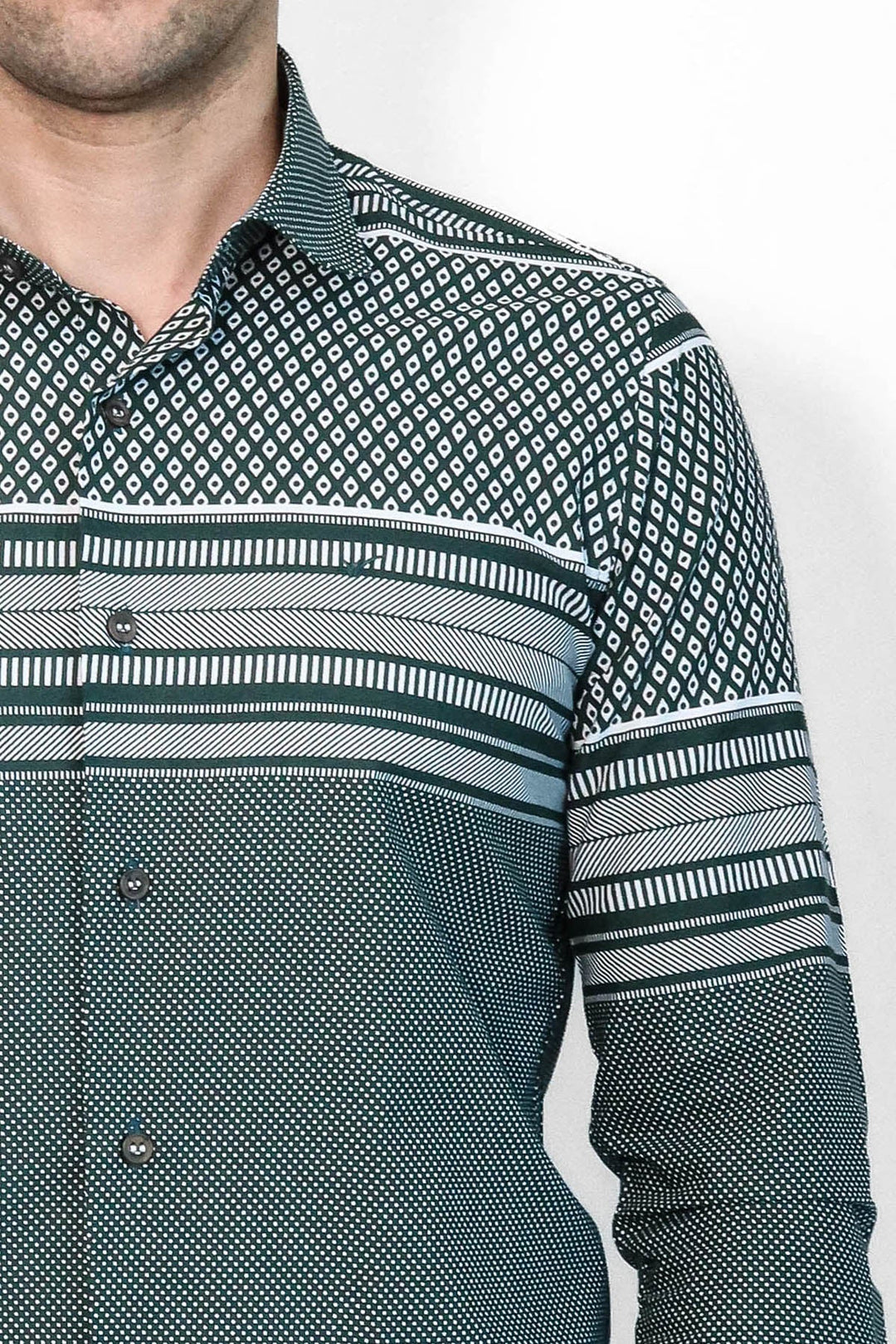 WSS Green Diamond Patterned Shirt  - Makiivka