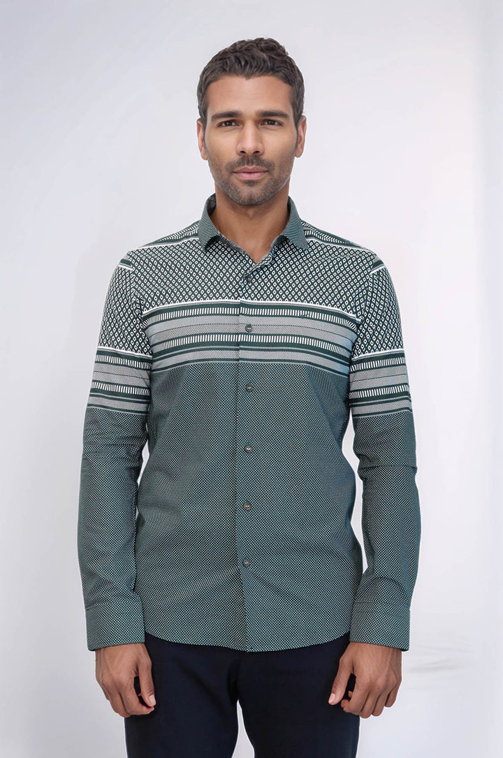 WSS Green Diamond Patterned Shirt  - Makiivka