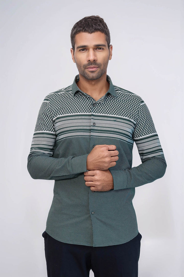 WSS Green Diamond Patterned Shirt  - Makiivka