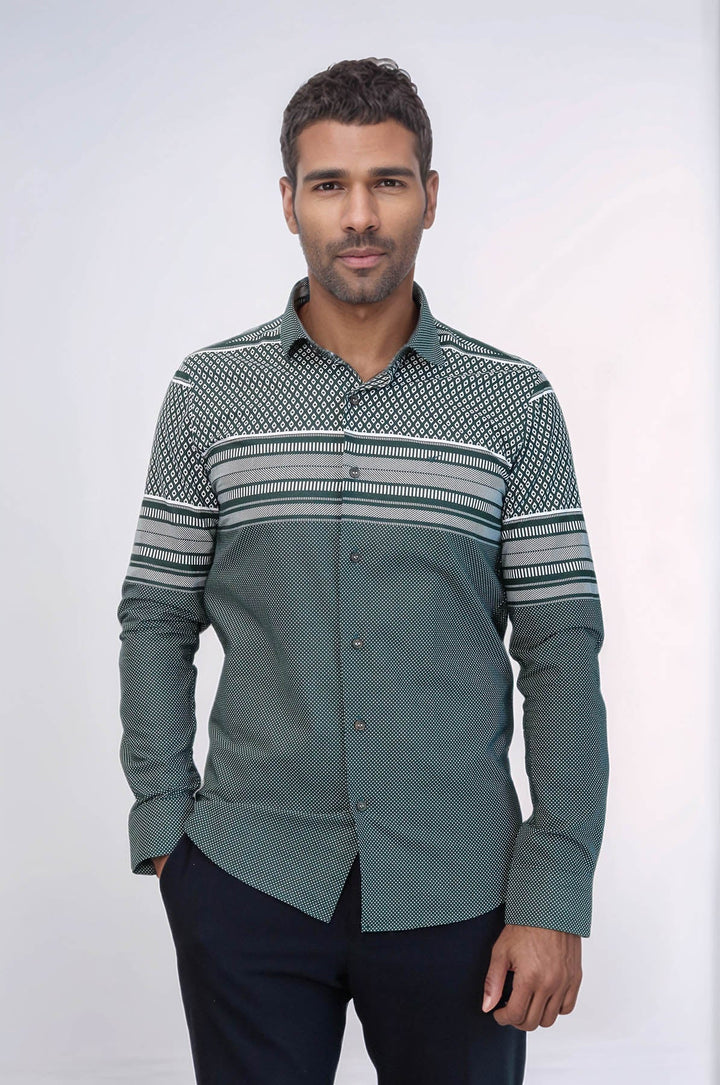 WSS Green Diamond Patterned Shirt  - Makiivka