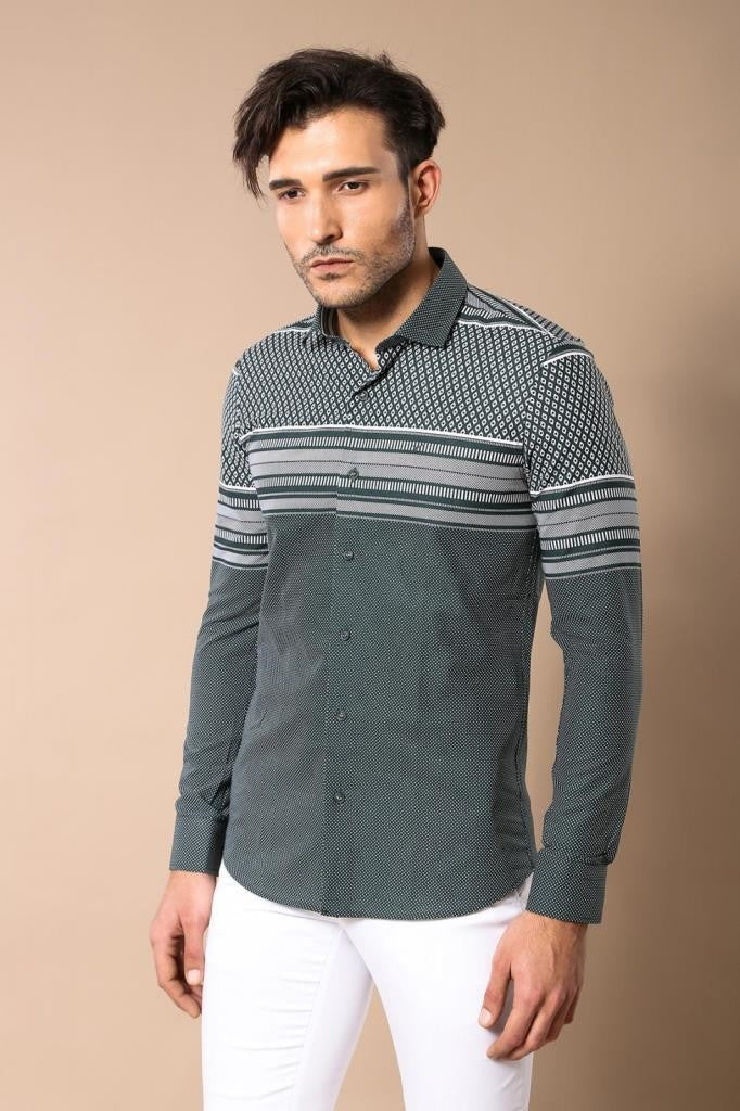 WSS Green Diamond Patterned Shirt  - Oak Park