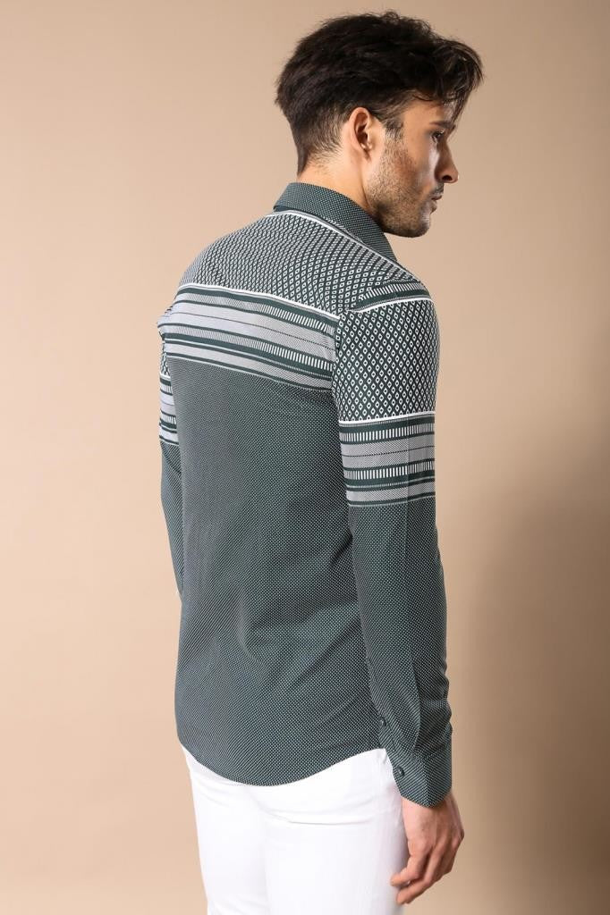 WSS Green Diamond Patterned Shirt  - Oak Park