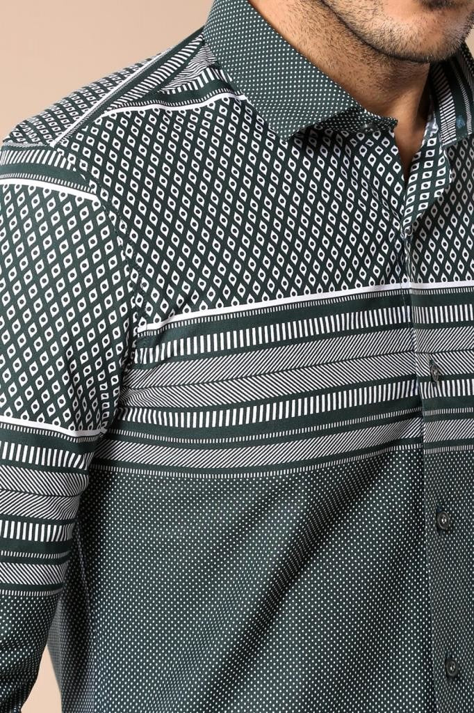 WSS Green Diamond Patterned Shirt  - Oak Park