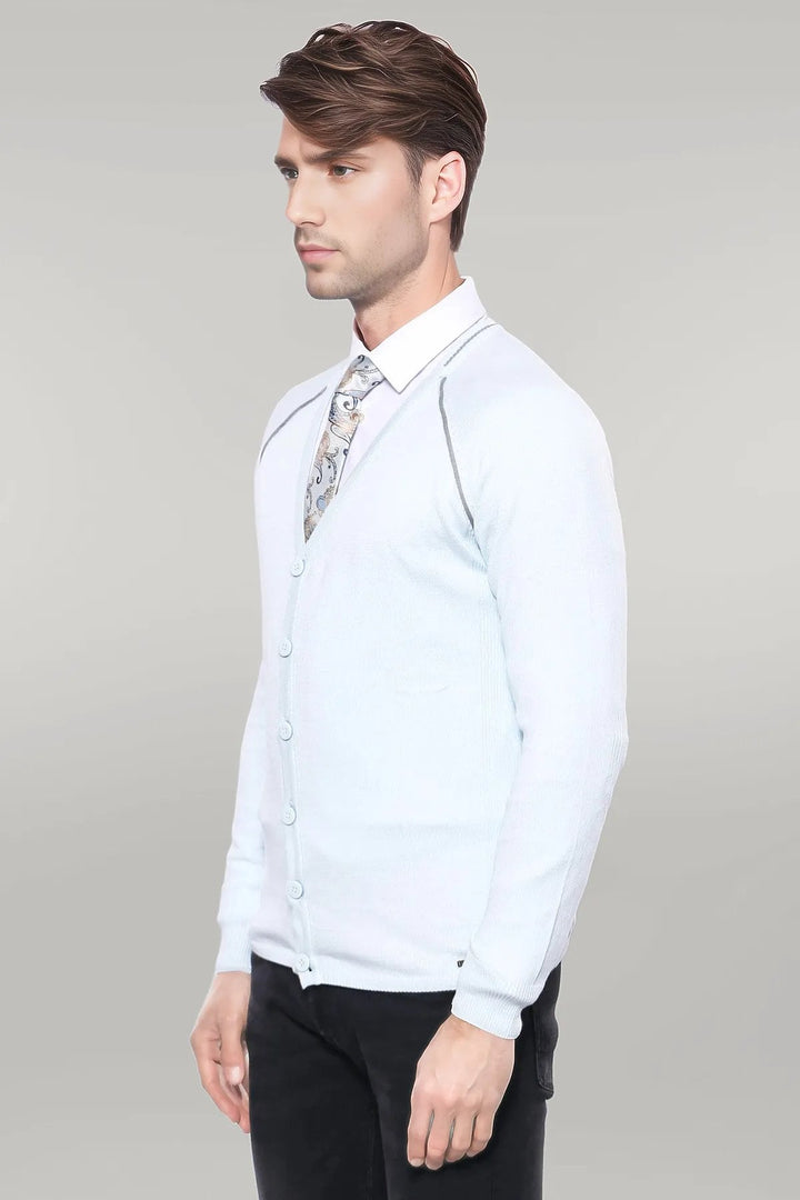 WSS Blue Cotton Men Knitwear  - Singen