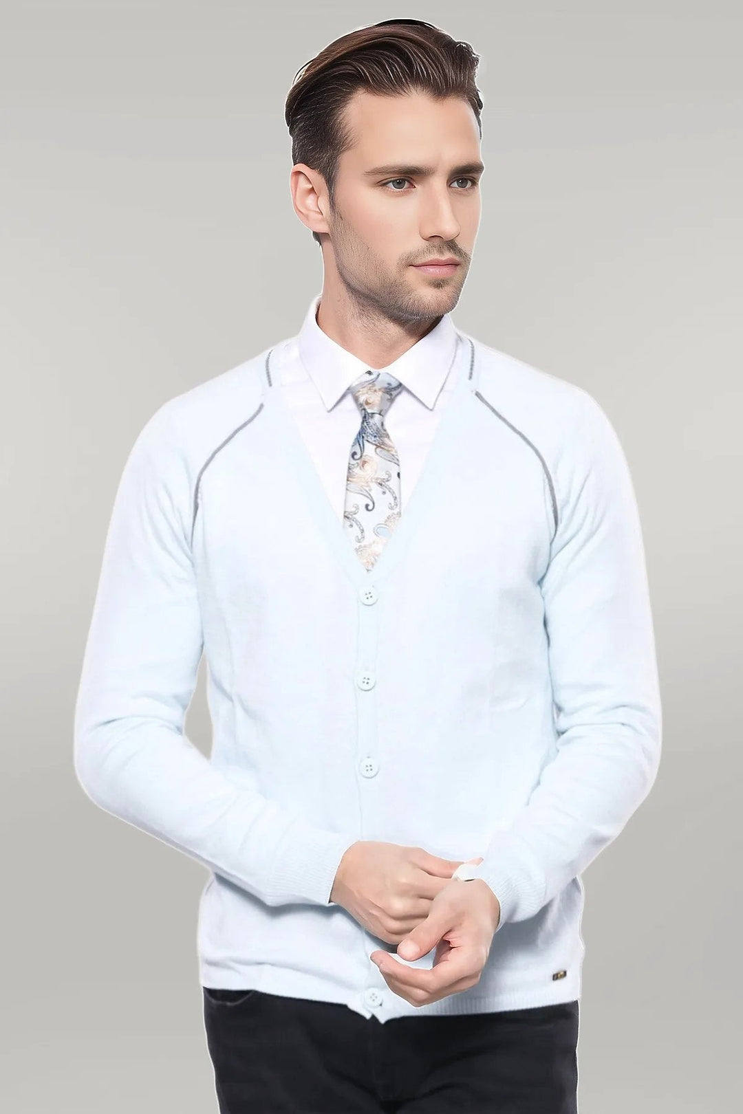 WSS Blue Cotton Men Knitwear  - Singen