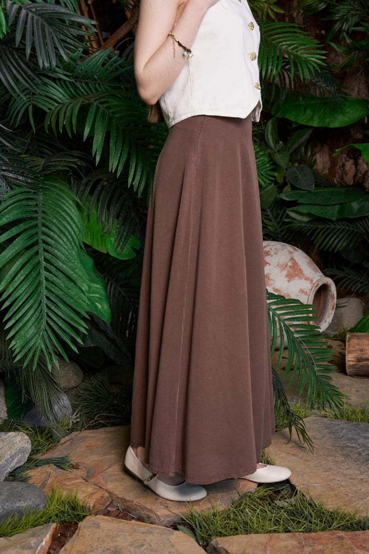 XLJ Ruffled Long Linen Skirt - Sevastopol