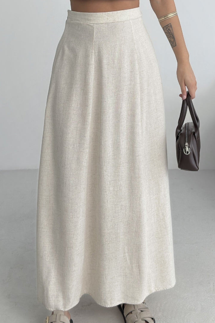 XLJ Elasticated Long Linen Skirt - Palm Beach Gardens