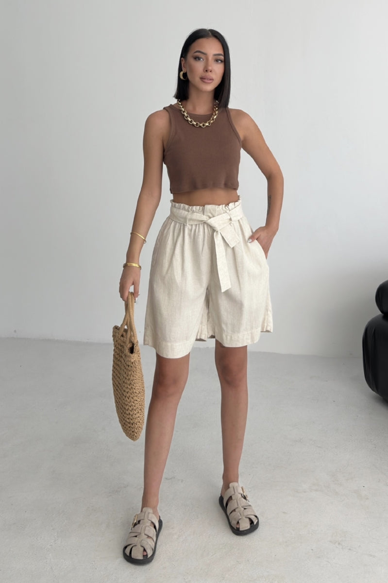 XLJ Linen Elasticated Waist Shorts - Veenendaal