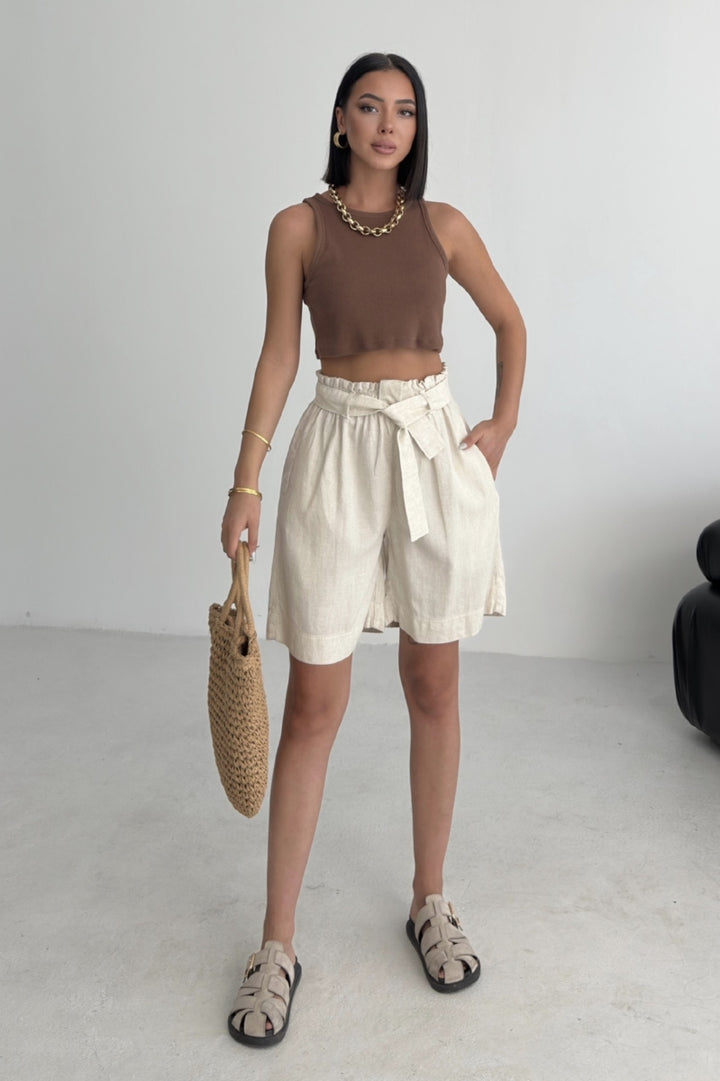 XLJ Linen Elasticated Waist Shorts - Veenendaal