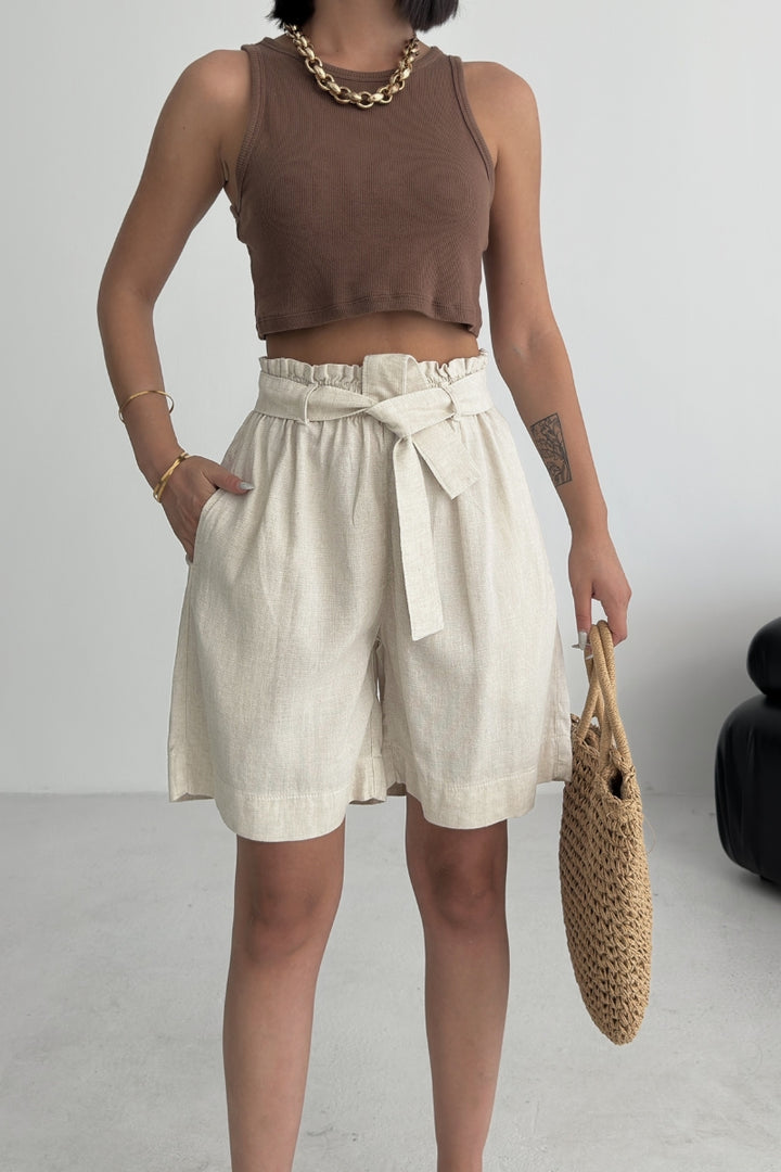 XLJ Linen Elasticated Waist Shorts - Veenendaal