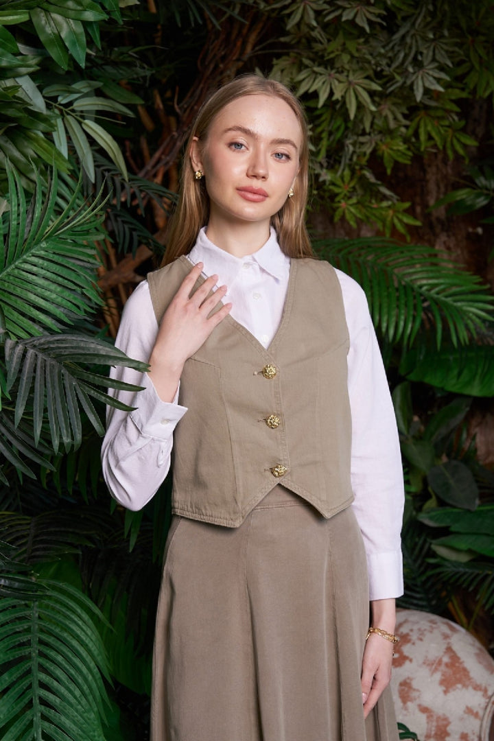 XLJ Linen Vest with Buttons - Gütersloh