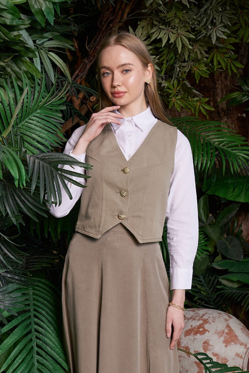 XLJ Linen Vest with Buttons - Gütersloh