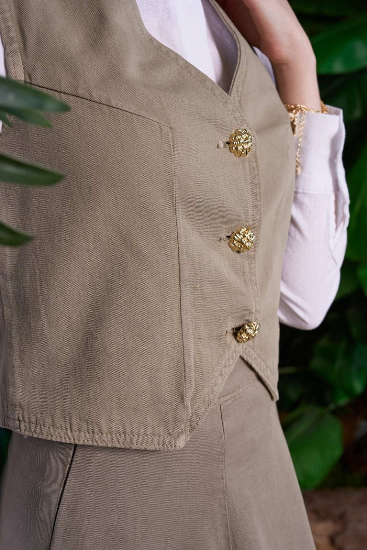 XLJ Linen Vest with Buttons - Gütersloh