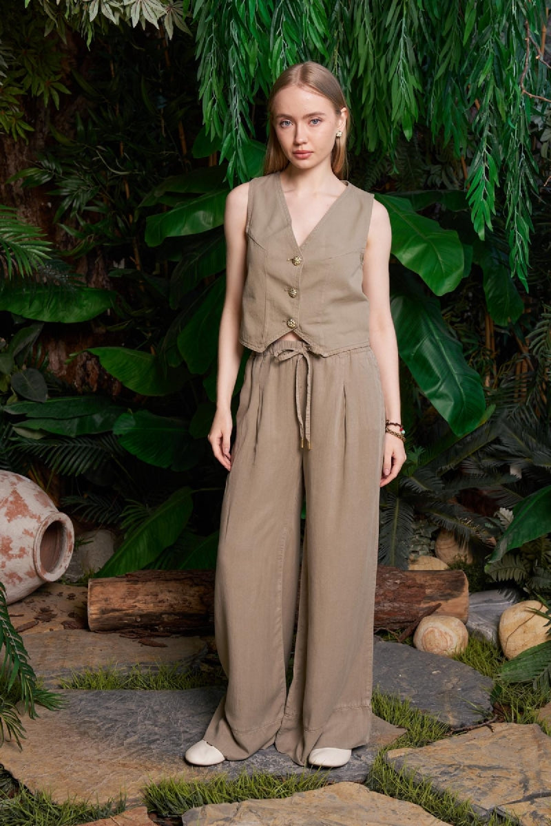 XLJ Elastic Waist Linen Pants - Barrow in Furness