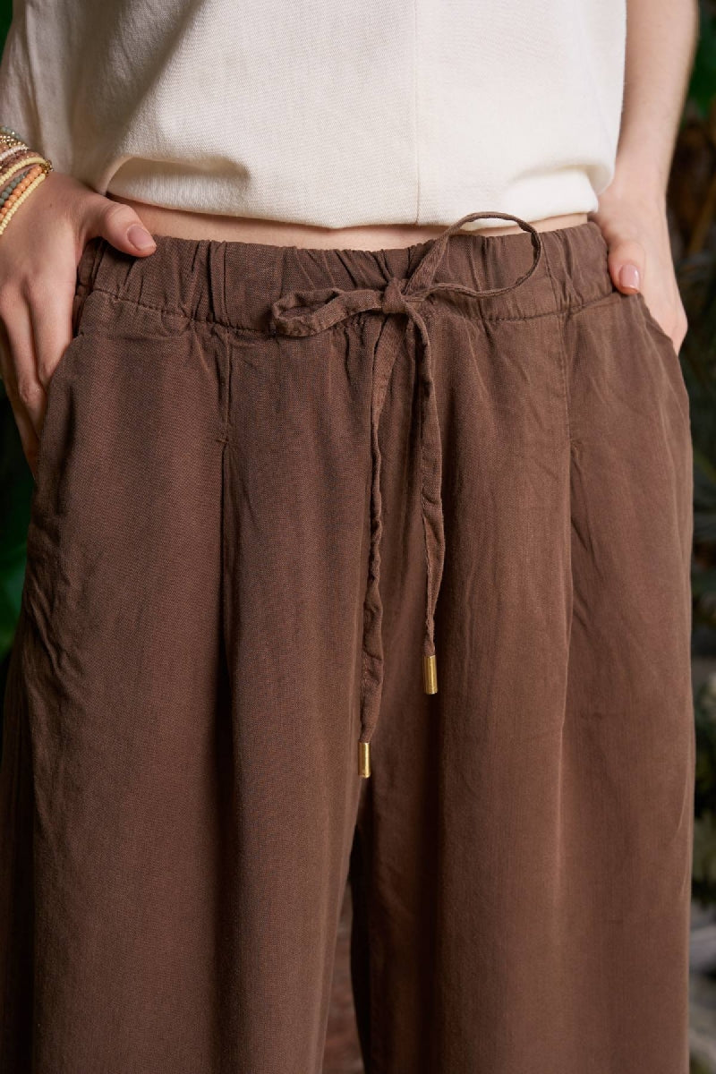 XLJ Elastic Waist Linen Pants - Juana Díaz