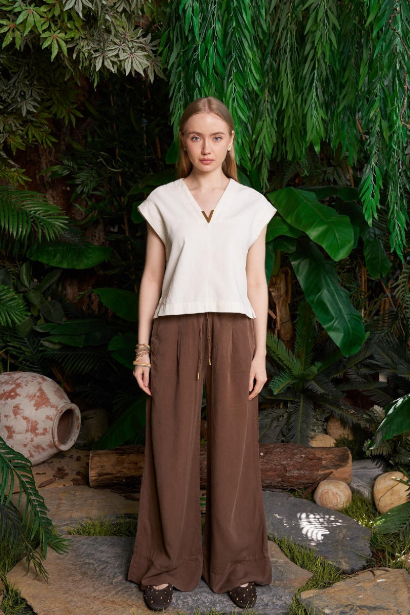 XLJ Elastic Waist Linen Pants - Juana Díaz