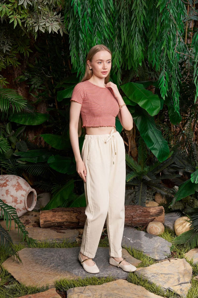 XLJ Carrot Fit Linen Pants - Waldorf