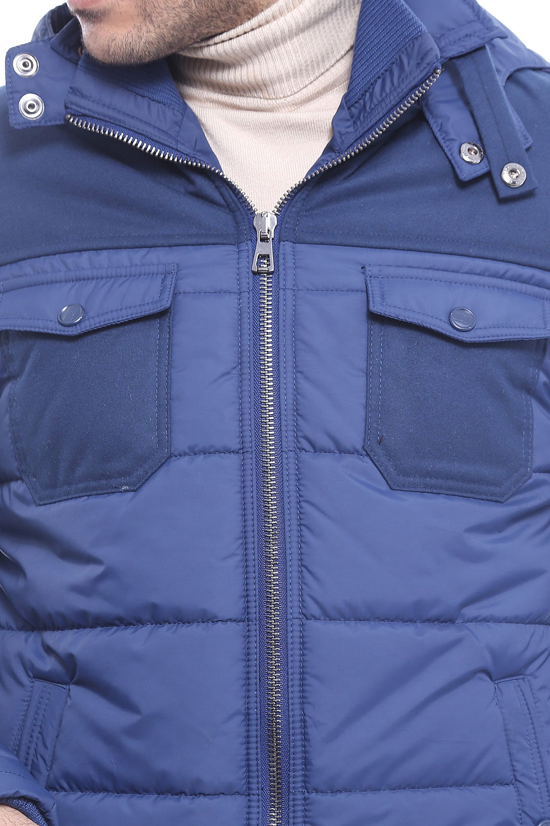 WSS Puffer Navy Blue Men Coat  - Simojovel de Allende