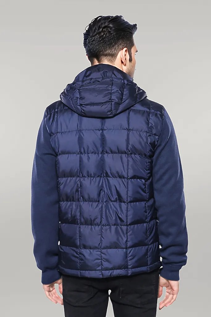 WSS Hooded Navy Blue Men Winter Coat  - Singen