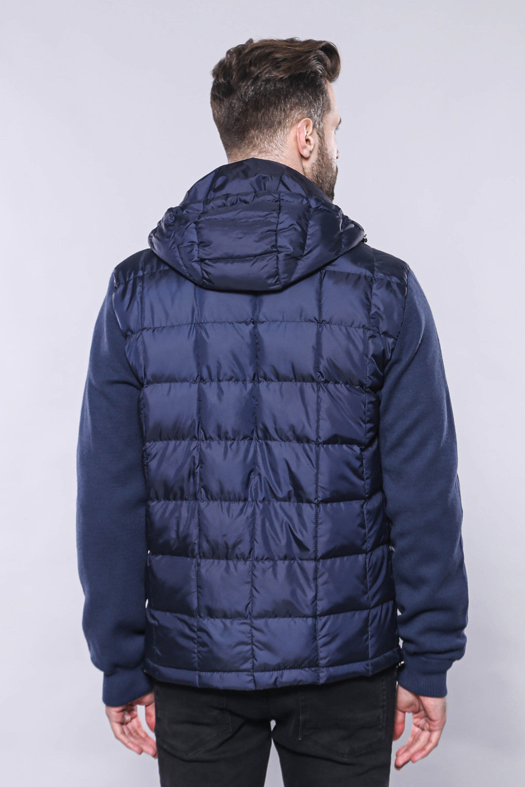 WSS Hooded Navy Blue Men Winter Coat  - University Place