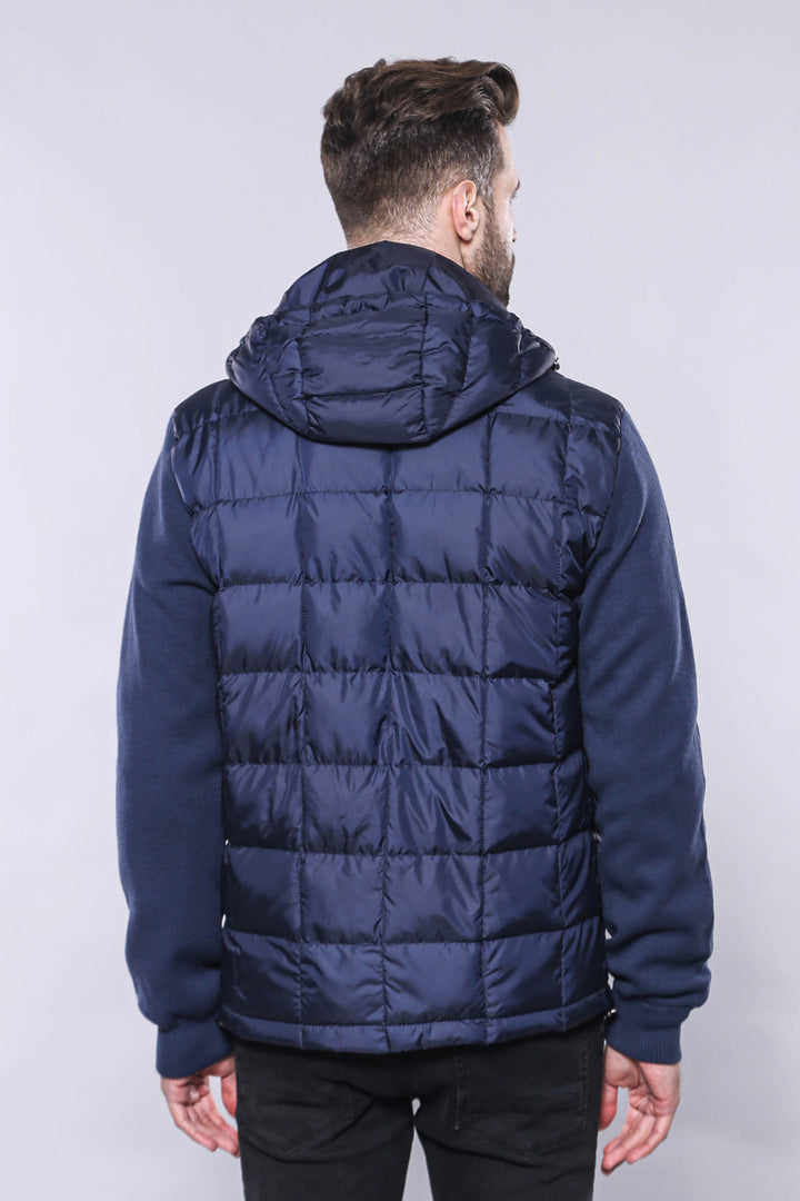 WSS Hooded Navy Blue Men Winter Coat  - University Place