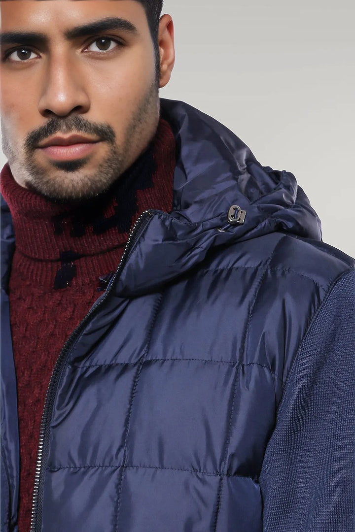 WSS Hooded Navy Blue Men Winter Coat  - Singen