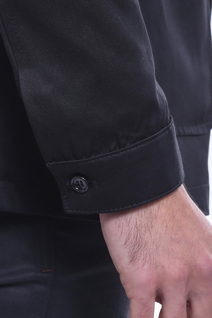 WSS Plain Black Men Short Coat  - Wigan